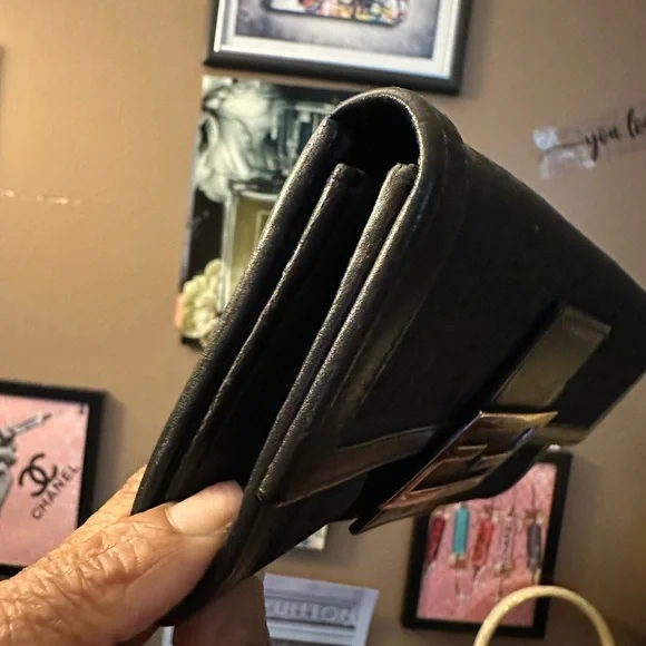 Vintage Fendi Zucca Canvas  Continental Wallet & Dust Bag - Picture 4 of 15